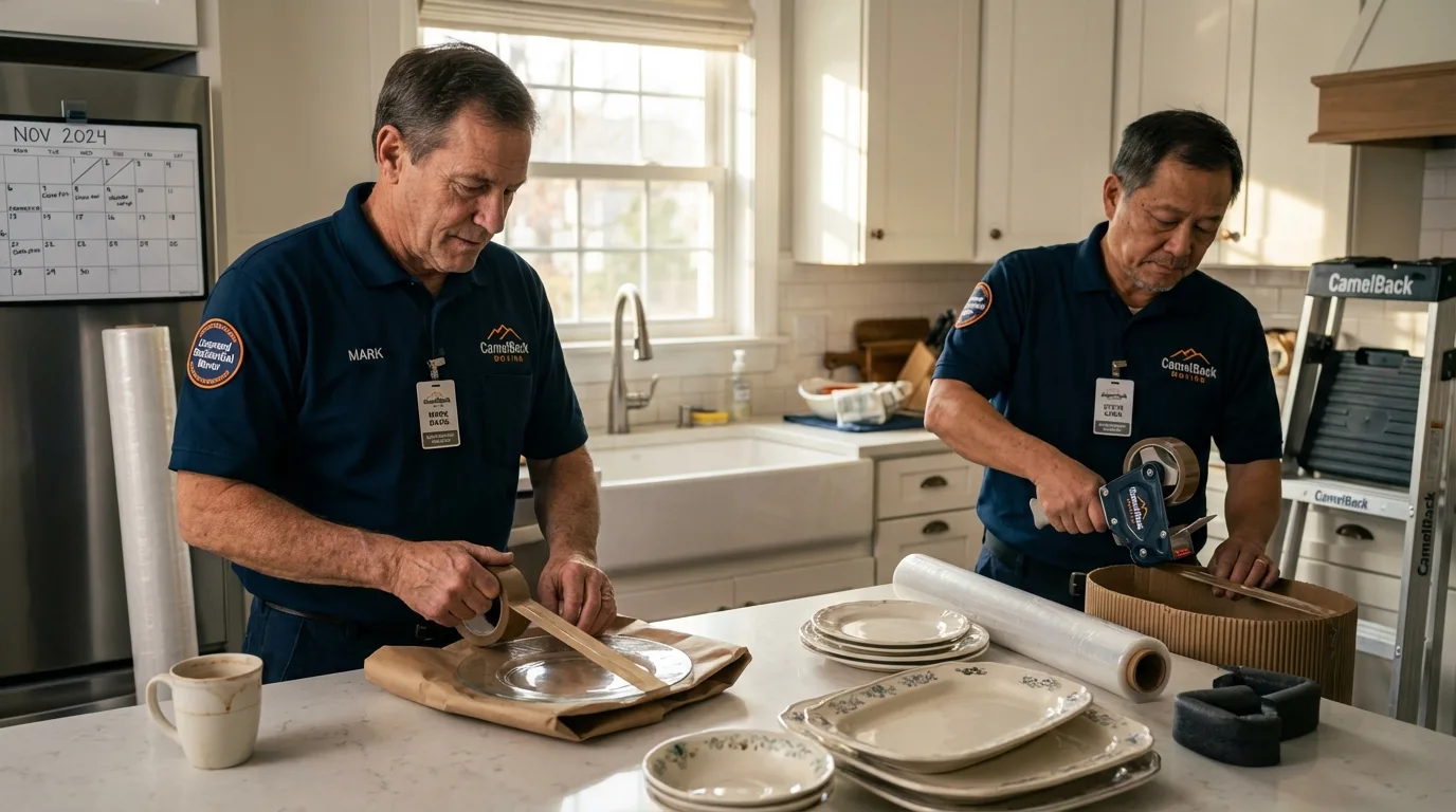 Professional crew packing kitchen dishware in Ozark, AL